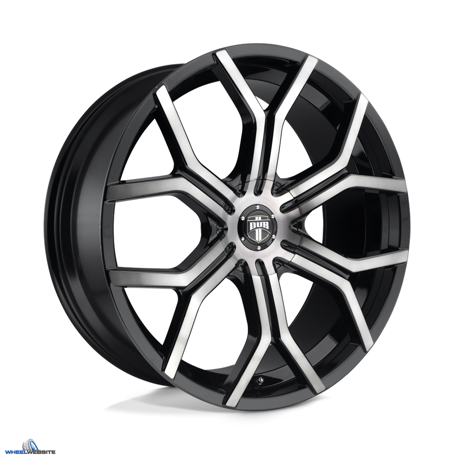 24x9.5 DUB 1PC 209 Gloss Machined Double Dark Tint BLANK 25mm Offset